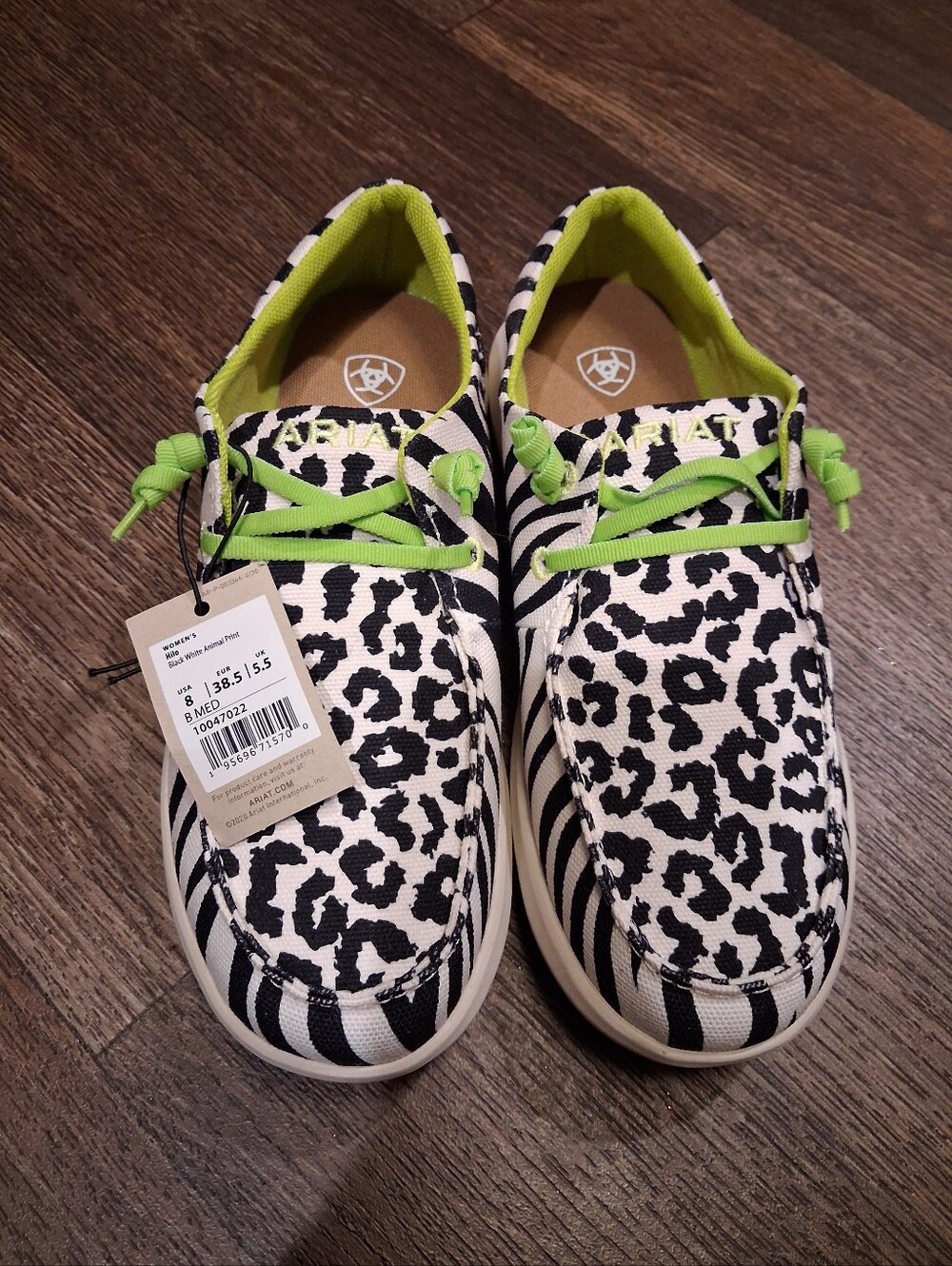 Ariat Hilo Black and White Animal Print Women’s Sz 8B New